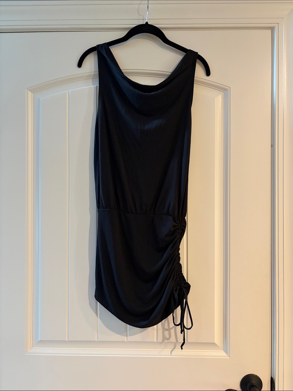 silence + noise Black Draped Mini Dress